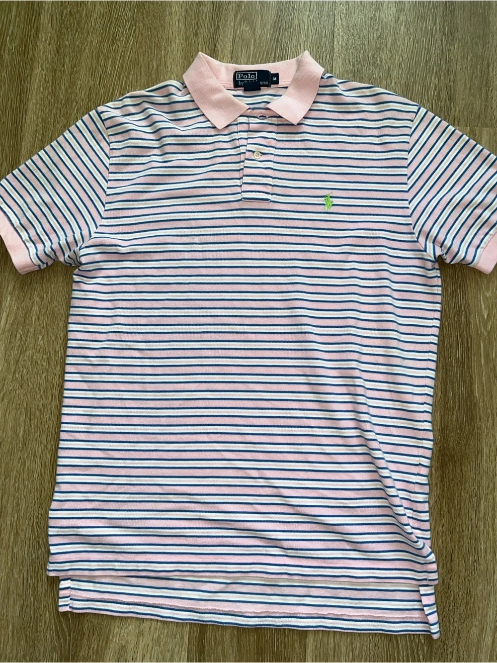 Ralph Lauren Pink Striped Polo with Navy & White Stripes